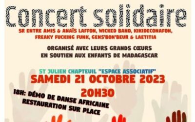 concert de solidarité avec restauration sur place le samedi 21 octobre zaza kely mada et le collectif Free d’Hôm