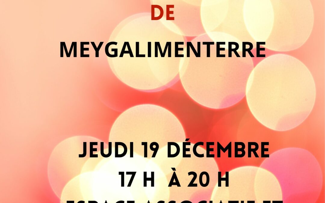 Marché de Noël des producteurs de Meygalimenterre le jeudi 19 décembre à l’espace associatif