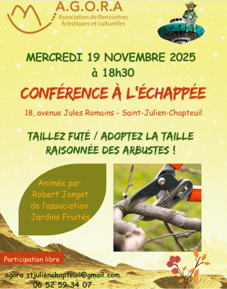 AGORA propose une conférence à L’Echappée